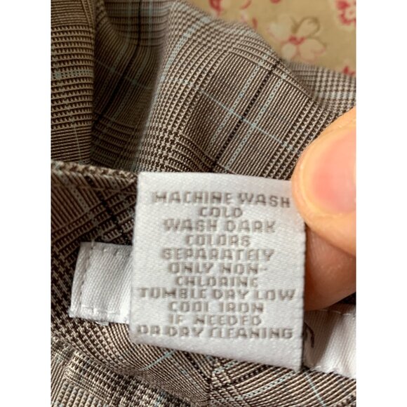 Dressbarn Brown Plaid Dress Pants Size 10 Lightweight Summer Crop RZ10409 - Picture 4 of 9